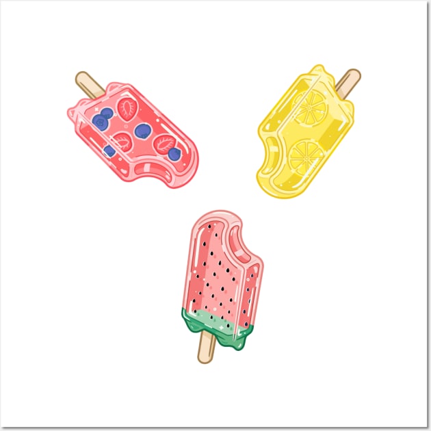 Fruit popsicles bundle/pattern Wall Art by veraphina